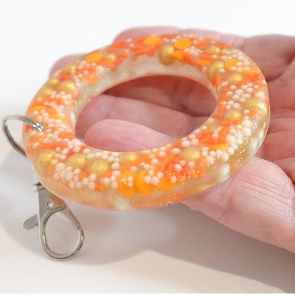 Fall / Dangle pumpkin Round Keychain/Purse Charm - Picture 4 of 6